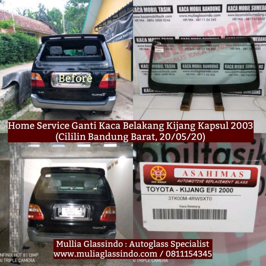 Home Service: Pemasangan Kaca Mobil Kijang Kapsul di Bandung (Cililin Bandung Barat, 20 Mei 2020)