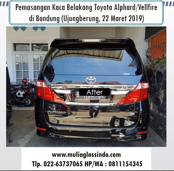 Kaca Belakang Toyota Alphard di Bandung