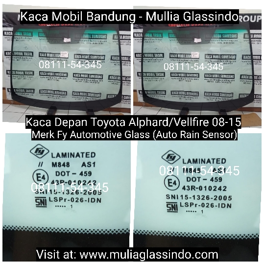 Jual Kaca Depan Mobil Toyota Alphard Vellfire di Bandung Subang Cianjur Sukabumi Purwakarta Karawang